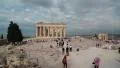 People near Parthenon - ancient temple in Athenian Acropolis, Greece HD Footage