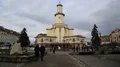 People near Ratusha or Town Hall in Ivano-Frankivsk city, Ukraine HD Footage