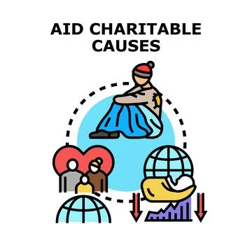People needing help receiving charitable aid Stock Illustration