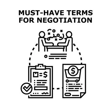 People negotiating terms, making agreements, planning purchases Stock Illustration