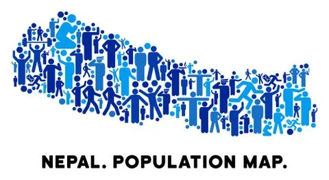 People Nepal Map Stock Illustration