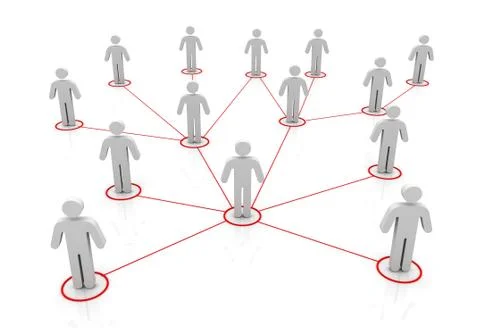 People network connections concept  3d illustration Stock Illustration
