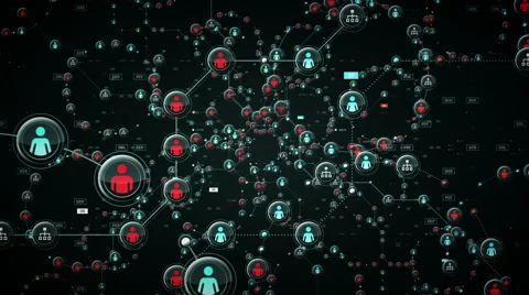 People Network Data Black Stock Footage 64408680