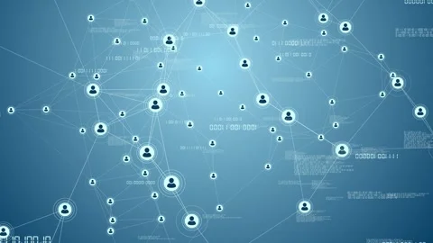 People Network Data Connections in a 3D animation Stock Footage 241632160