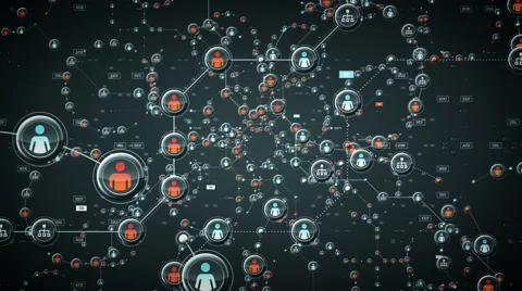 People Network Data Silver Stock Footage 64408951
