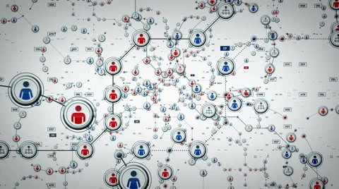 People Network Data White Stock Footage 64409031