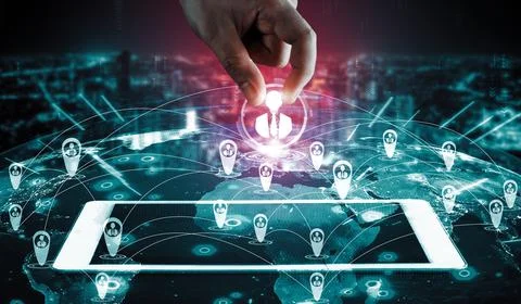 People network, human resources and customer relationship management CRM uds Stock Photos
