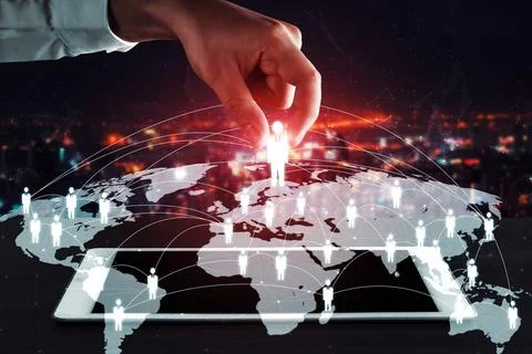People network, human resources and customer relationship management CRM uds Stock Photos