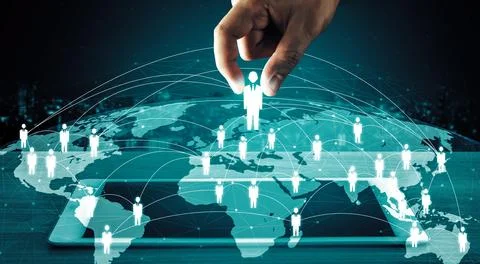 People network, human resources and customer relationship management CRM uds Stock Photos