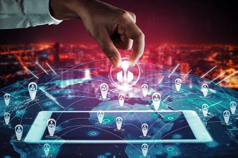 People network, human resources and customer relationship management CRM uds Stock Photos
