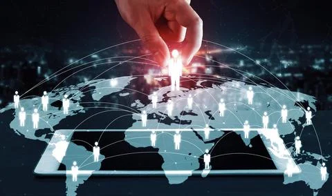 People network, human resources and customer relationship management CRM uds Stock Photos