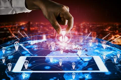 People network, human resources and customer relationship management CRM uds Stock Photos