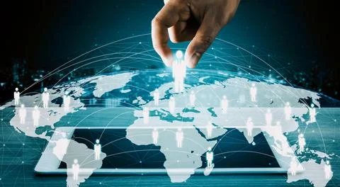 People network, human resources and customer relationship management CRM uds Stock Photos
