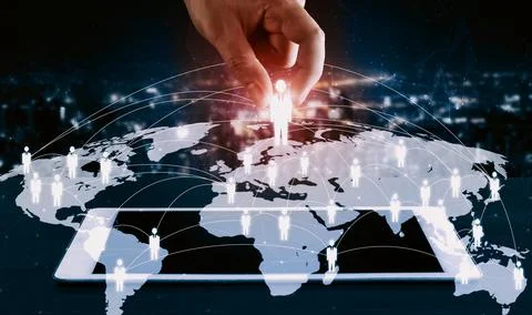People network, human resources and customer relationship management CRM uds Stock Photos
