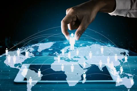 People network, human resources and customer relationship management CRM uds Stock Photos