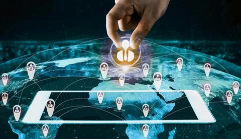 People network, human resources and customer relationship management CRM uds Stock Photos