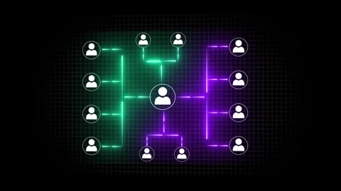 People network icon on black background. digital networking interface conne.. Stock Footage 308849266