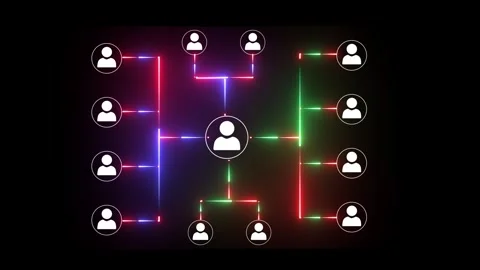 People network icon on black background. digital networking interface conne.. Video stock 308849268