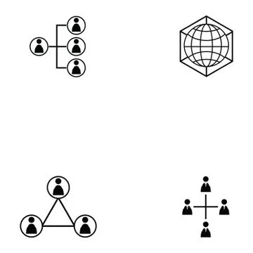 People network icon set Stock Illustration