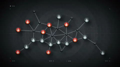 People Network Map Silver Stock Footage 64865272