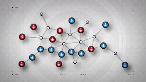 People Network Map White Stock Footage 64865418