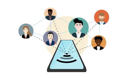 People Network Over Mobile Phone with Multicultural Persons Connected Toget.. Stock Footage 305698461
