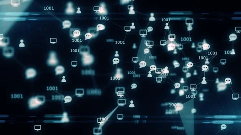 People network of social groups connected via social media and devices Stock Footage 105325382