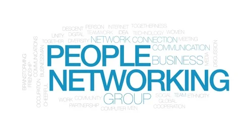 People networking animated word cloud. Kinetic typography. Stock Footage 101026170