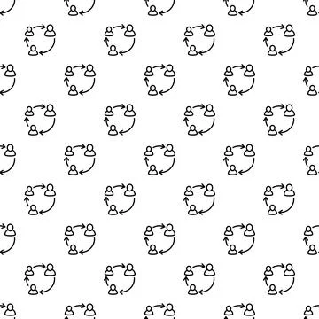 People networking collaboration pattern communicating in a group Illustrazione stock