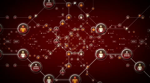 People Networks Red Stock-Footage 61811685