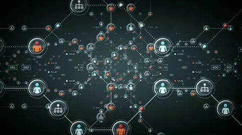 People Networks Silver Stock Footage 61811733