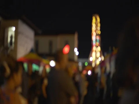 People at night fair Video stock 80325695