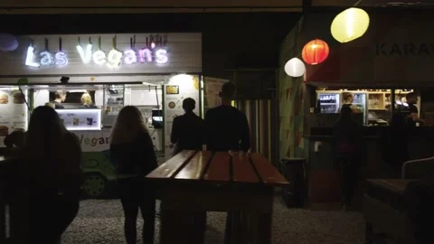 People in a Night Restaurant Video stock 197327077