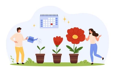 People Nurturing Growth and Progress Concept 스톡 일러스트