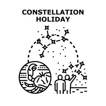 People observing constellations during a festive holiday event 스톡 일러스트