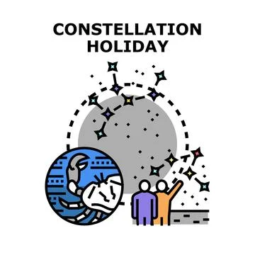 People observing constellations during a festive holiday event 스톡 일러스트