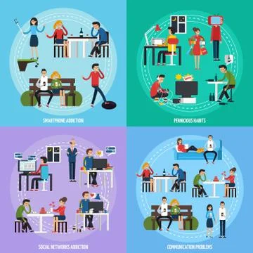 People Obsessions Template Illustrazione stock