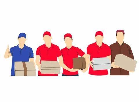 People occupation deliveryman Stock Illustration