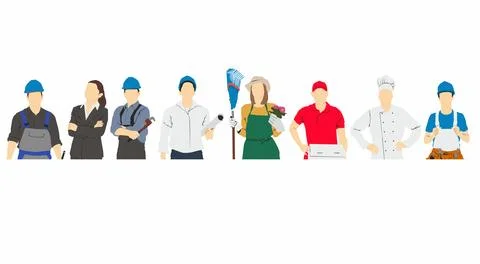	people occupation different professionals Stock Illustration
