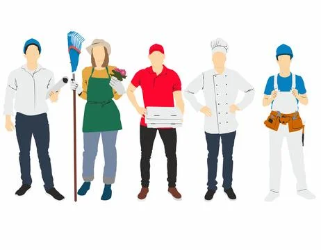 People occupation full length Stock Illustration