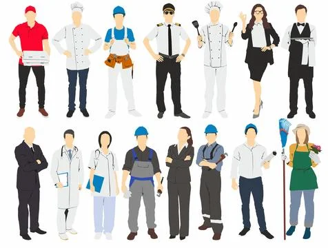People occupation full length Stock Illustration