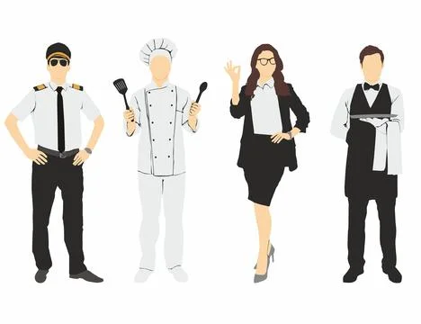 People occupation full length set Stock Illustration