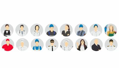 People occupation half length Stock Illustration