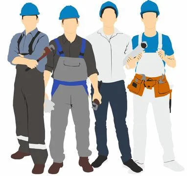 People occupation workers full length Stock Illustration