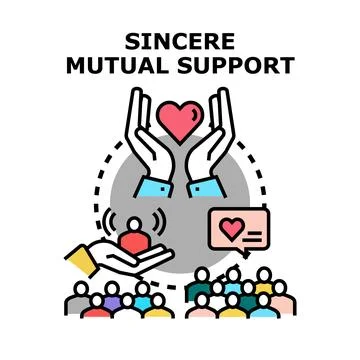 People offering sincere mutual support and care Stock Illustration