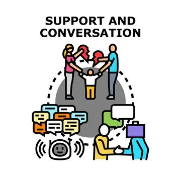 People offering support and conversation for healing relationships Stock Illustration