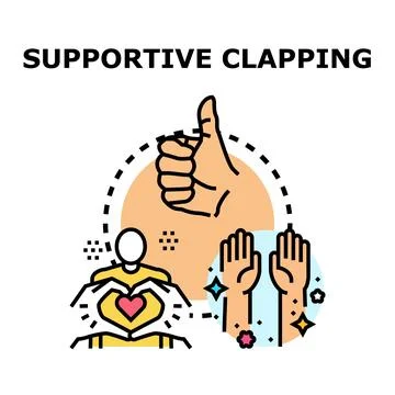 People offering support, approval, and encouragement 库存插图