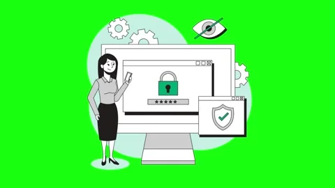 People in the office are creating strong safeguards for office cyber security. Stock Footage 292126461