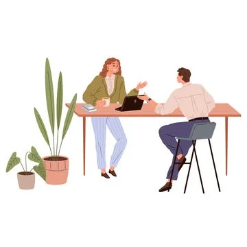 People office work. Office workers interact with clients and customers to f.. Stock Illustration
