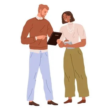 People office work. A worker employee contributes their skills and expertise to Stock Illustration
